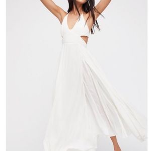 Free people white slit maxi dress